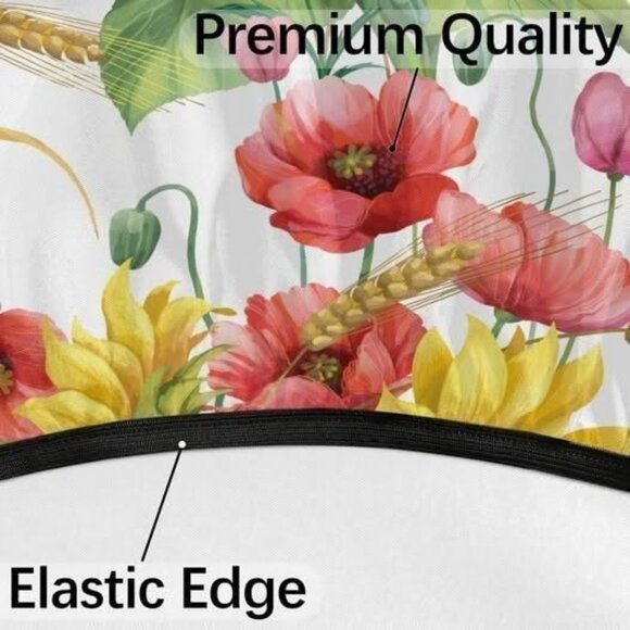 NWOT Sunflower & Poppy Outdoor Table Cover with Umbrella Hole - Picture 6 of 6